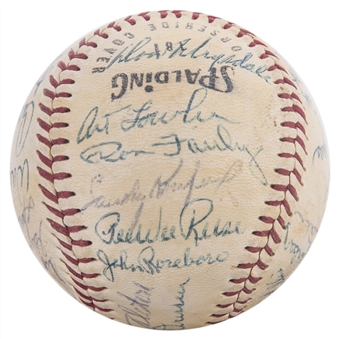 1958 Inaugural Season Los Angeles Dodgers Team Signed Baseball With 29 Signatures Including Koufax, Hodges & Reese (JSA)